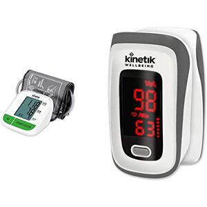 Kinetik Wellbeing Fully Automatic Blood Pressure Monitor - Used by The NHS – BIHS & ESH Validated – Universal Cuff (22-42cm) & Finger Pulse Oximeter