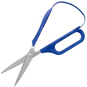 PETA Easi-Grip Long Loop Scissors, Stainless Steel and Polymer Long Loop Handle, Self Opening Scissors, Ergonomic Grip to Increase Stability, 75mm Pointed Blade