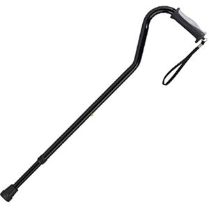 Drive DeVilbiss Healthcare Drive Swan Neck Black Folding Walking Stick with Gel Grip Handle