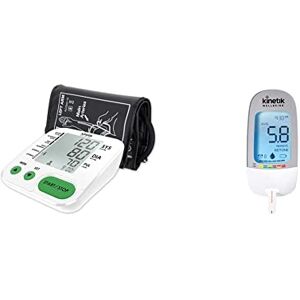 Kinetik Wellbeing Fully Automatic Blood Pressure Monitor - Used by The NHS – BIHS & ESH Validated – Universal Cuff (22-42cm) – in Association with St John Ambulance & Blood Glucose Monitoring System