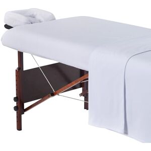 Master Massage Deluxe Massage Table Cover Flannel Sheet Set, Pure White, 3-Piece