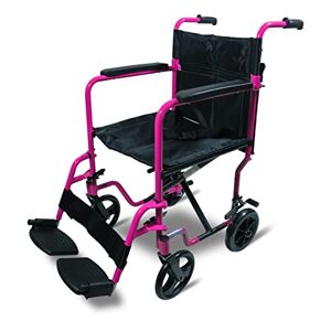 Aidapt Folding Lightweight Attendant Propelled Aluminium Wheelchair with Brakes, Lap Strap, Removable Foot Rests. Ideal for Every Day Use Indoors and Outside