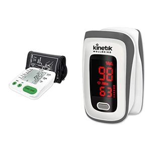 Kinetik Wellbeing Fully Automatic Blood Pressure Monitor - Used by The NHS – BIHS & ESH Validated – Universal Cuff (22-42cm) – in Association with St John Ambulance & Finger Pulse Oximeter