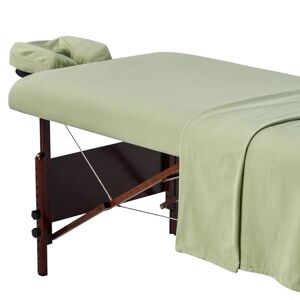 Master Massage Deluxe Massage Table Cover Flannel Sheet Set, Lily Green, 3-Piece