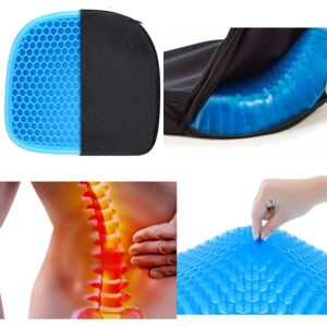 Clamber Thick gel cushion with non-slip cover, breathable, ergonomic, therapeutic; distributes pressure points of glute; for car, office chair, wheelchair, garden, study chair..