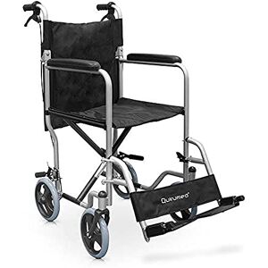 QUIRUMED Home Wheelchair, seat Width 41 cm, Transit Wheelchair, Lightweight, Foldable, Document Pocket, for The Elderly, for The Disabled