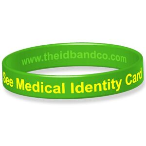 The ID Band Company See Medical Identity Card Silicone Wristband-18cm -Green