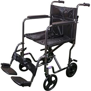 Aidapt Folding Lightweight Attendant Propelled Aluminium Wheelchair with Brakes, Lap Strap, Removable Foot Rests. Ideal for Every Day Use Indoors and Outside