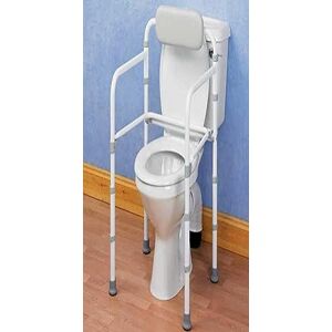 Homecraft Uni-Frame Folding Toilet Rail, Foldaway Toilet Surround, Toilet Grab Bar, Adjustable Height Handrail, Standard Alone Device, Support Aid for Eldery, Handicapped, & Disabled, Safety Aid