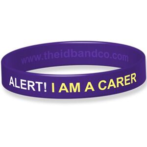 The ID Band Company Alert! I Am A Carer Silicone Wristband-20.2cm -Purple IDBCAR