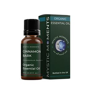 Mystic Moments Organic Cinnamon Bark Essential Oil 10ml - Pure & Natural Oil for Diffusers, Aromatherapy & Massage Blends Vegan GMO Free