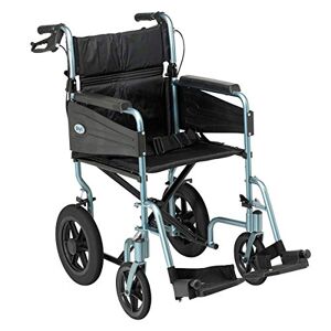 Days Escape Wheelchair, Lite Aluminium, Lightweight with Folding Frame, Mobility Aids, Comfort Travel Chair with Removable Footrests, Standard Size, Silver/Blue