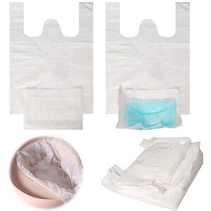 Suerisome 20 Pcs Commode Liners with Absorbent Pad, Disposable Toilet Bags Bedside Commode Pads Portable Sanitary Disposal Bags for Kids Commode Chair Bucket Liners