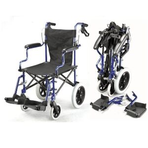 Care+ Lightweight deluxe folding transit travel wheelchair in a bag with handbrakes ECTR04