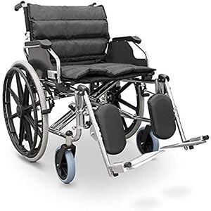 QUIRUMED Wheelchair Special Width 56 cm, Steel, Folding, Extra Padding, Removable Armrests, Foot Rest 90°, for Elderly, for Disabled, Up to 125 kg