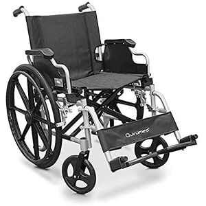 QUIRUMED Aluminium Wheelchair, Folding, Seat 48 cm, Folding and Removable Armrests, Folding Footrests, Hand Brakes