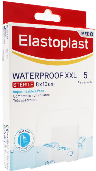 Elastoplast Waterproof Pansement XXL Stérile 8cm x 10cm 5 unités