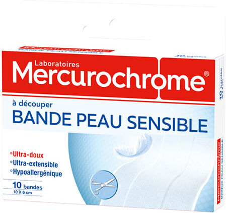 Mercurochrome Pansements Bande Peau Sensible boite de 10