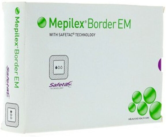 Molnlycke Health Care Mepilex Border Flex EM Pansement Hydrocellulaire 6 x 12cm 10 unités