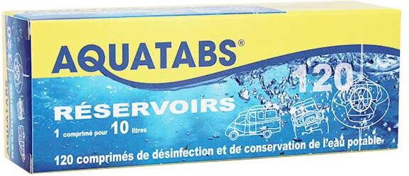 Aquatabs Réservoirs Comprimés Effervescents Traitement pour Eau Potable 120 Comprimés