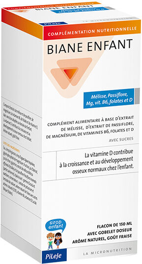 Pileje Biane Enfant Mélisse Passiflore Mg Vit B6 Folates et D 150ml