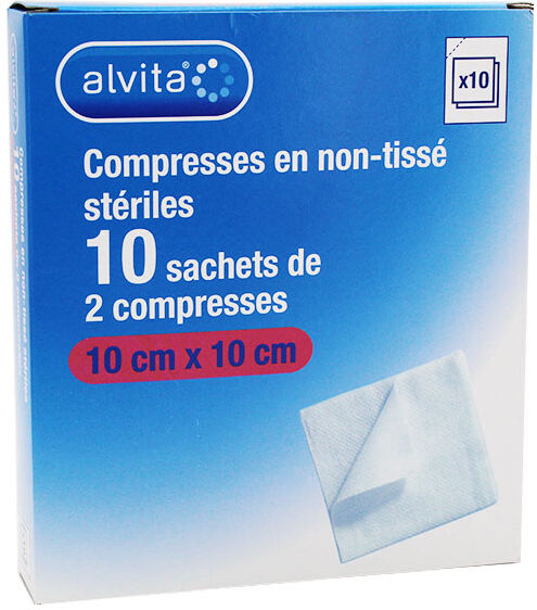 Alvita Compresse Non-Tissée 10 x 10cm 20 compresses