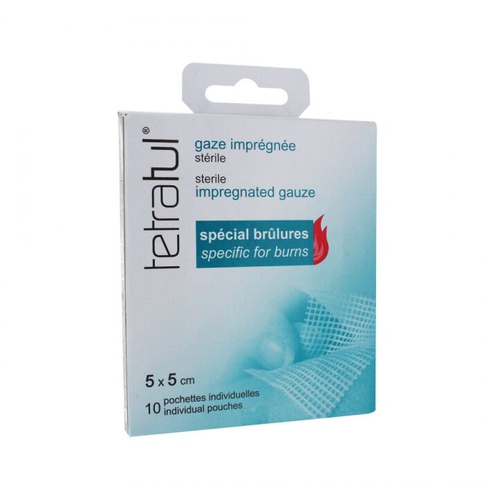 Tetra Medical TetraTul Gaze Imprégnée de Paraffine 5 x 5cm 10 unités