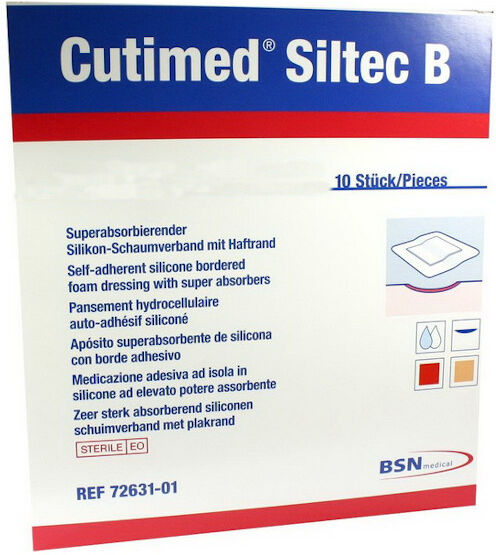 BSN Medical BSN Médical Cutimed Siltec B Pansement 12,5x12,5cm 10 Unités