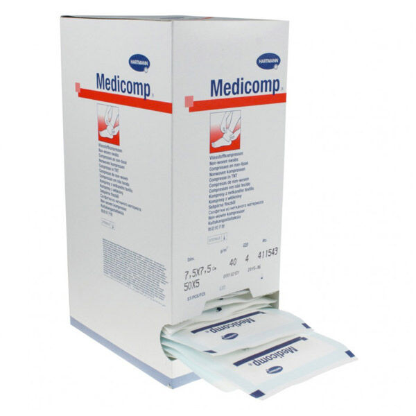 Hartmann Medicomp Compresse en Non Tissé Stérile 7,5 x 7,5cm 25 unités X2