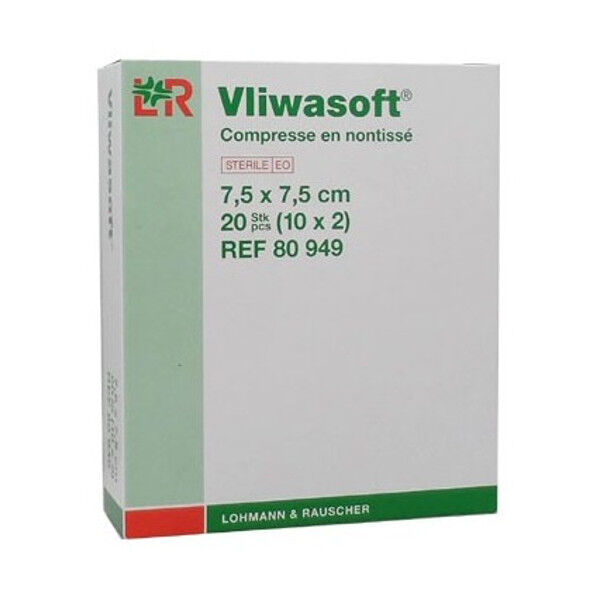 Lohmann & Rauscher L&R; Vliwasoft Compresse en Non-Tissé 30g S-2 7,5cmx7,5cm Boite-10s Stérile