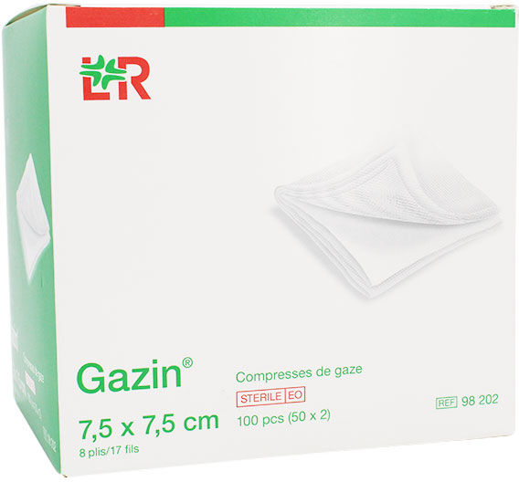 Lohmann & Rauscher L&R; Gazin Compresse de Gaze Stériles 7,5 x 7,5cm 50 x 2 compresses