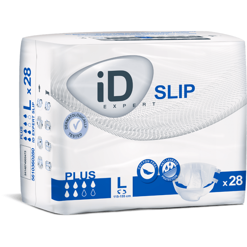 Ontex ID ID Expert Slip Plus - 8 paquets de 28 protections Large