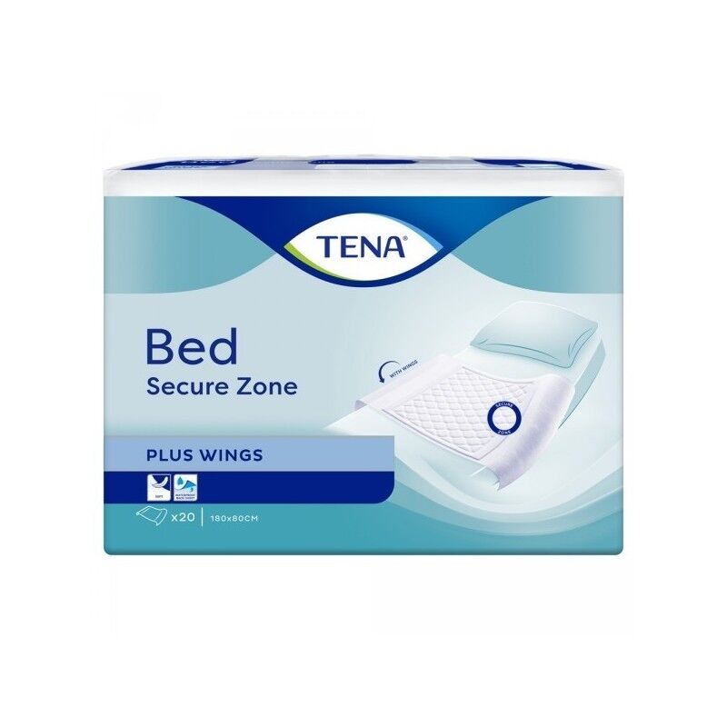 Tena Bed Plus - 8 paquets de 20 protections 80 x 180 cm (bordable)