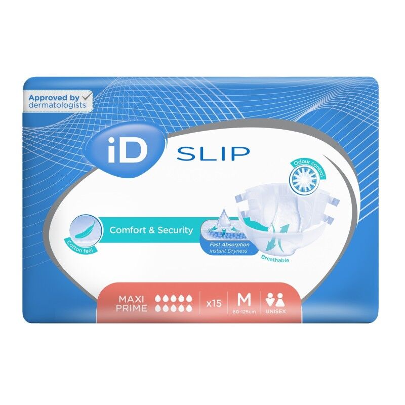 Ontex ID ID Expert Slip Maxi Prime - 6 paquets de 15 protections Medium