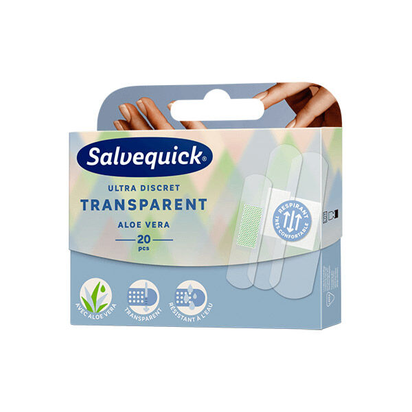 Salvequick Transparent Aloe Vera 20 unités