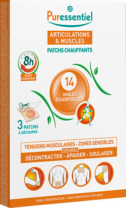 Puressentiel Articulations et Muscles Patchs Chauffants 14 Huiles Essentielles 3 unités