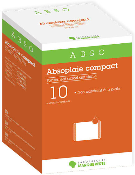 Marque Verte Absoplaie Compact Pansement Absorbant Stérile 10 x 10cm 10 uniés