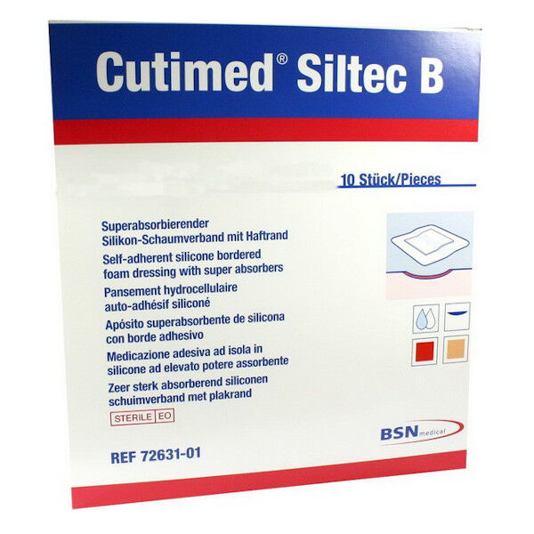 BSN Medical BSN Médical Cutimed Siltec B Pansement 12,5x12,5cm 10 Unités
