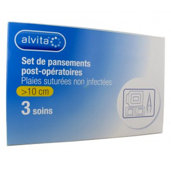 Alvita Set de Pansement Post-Op Plaies  10cm 3 unités