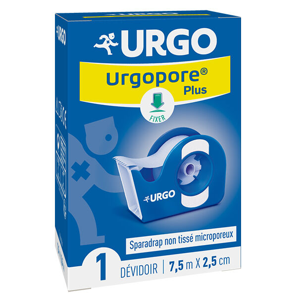 Urgo Urgopore Plus Sparadrap Non Tissé Microporeux Dévidoir 7,5mx2,5cm