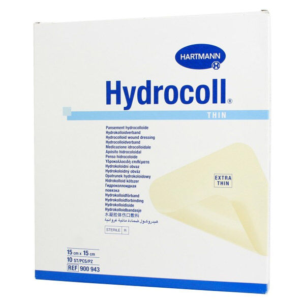 Hartmann Hydrocoll Thin Pansement Hydrocolloide Mince 15 x 15cm 10 unités