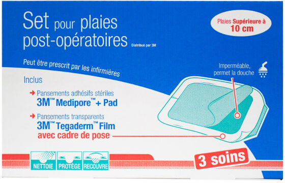 3M Set Pansement Plaies Supérieures à 10cm Boite 3 Soins