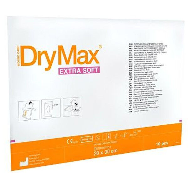 Inresa Pansement Hydrocellulaire Drymax Extra Easy Super Absorbant 20 x 30cm 10 unités