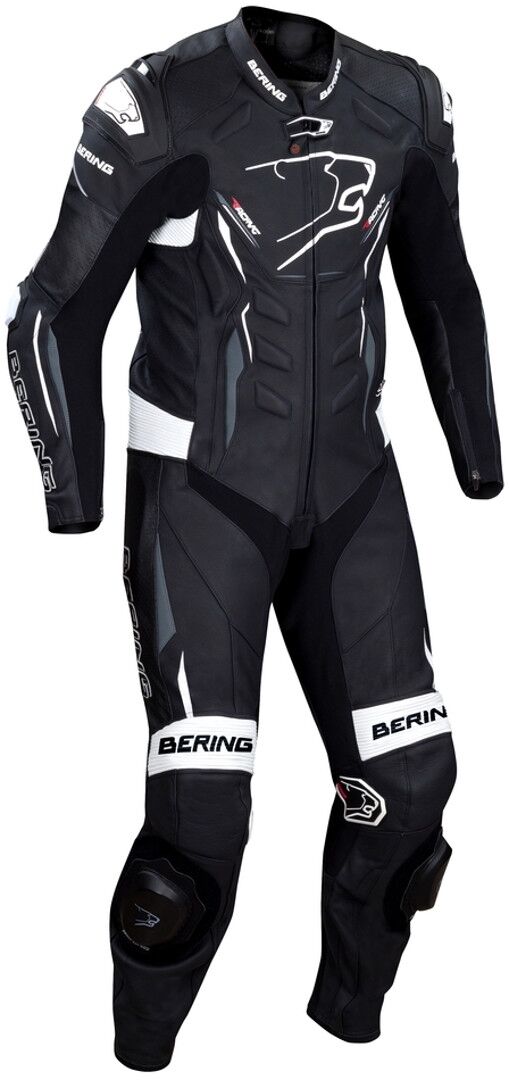 Bering Ultimate-R Combinaison de cuir de moto One Piece Noir Gris Blanc L