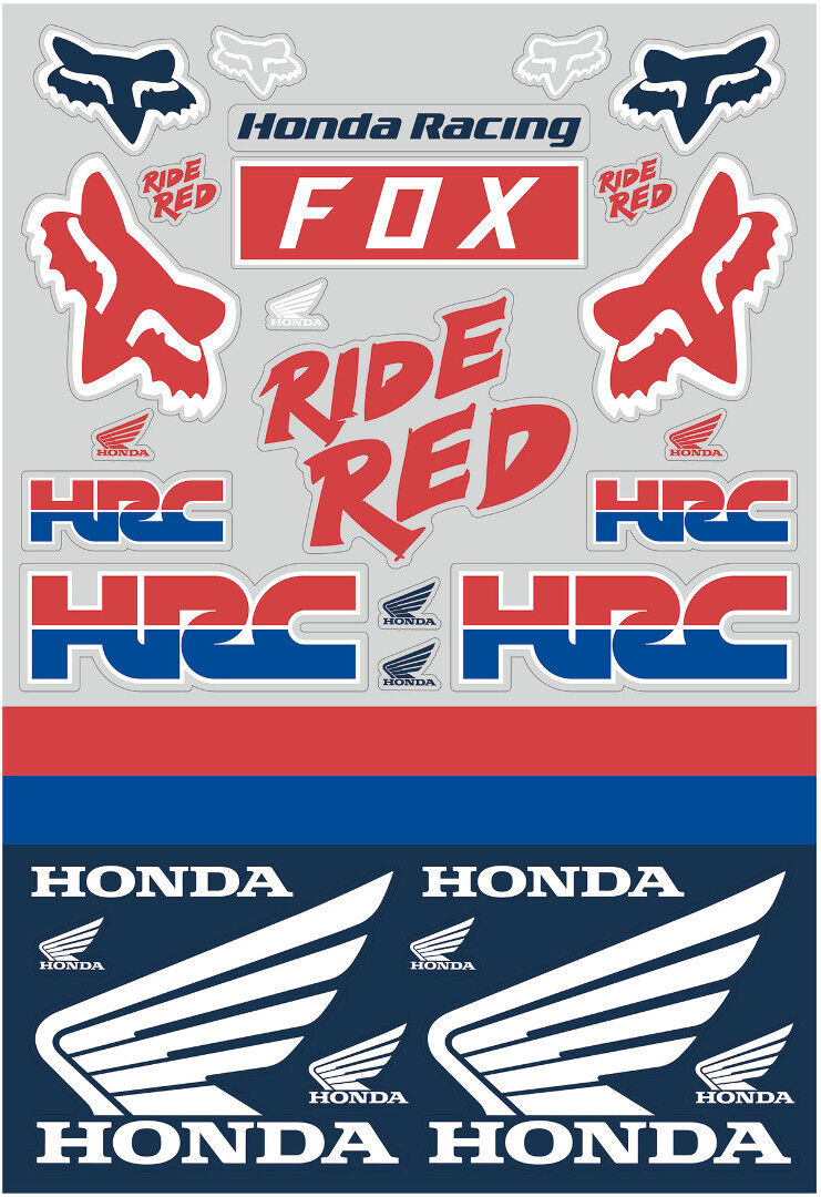 FOX Honda Track Pack Autocollants Rouge unique taille