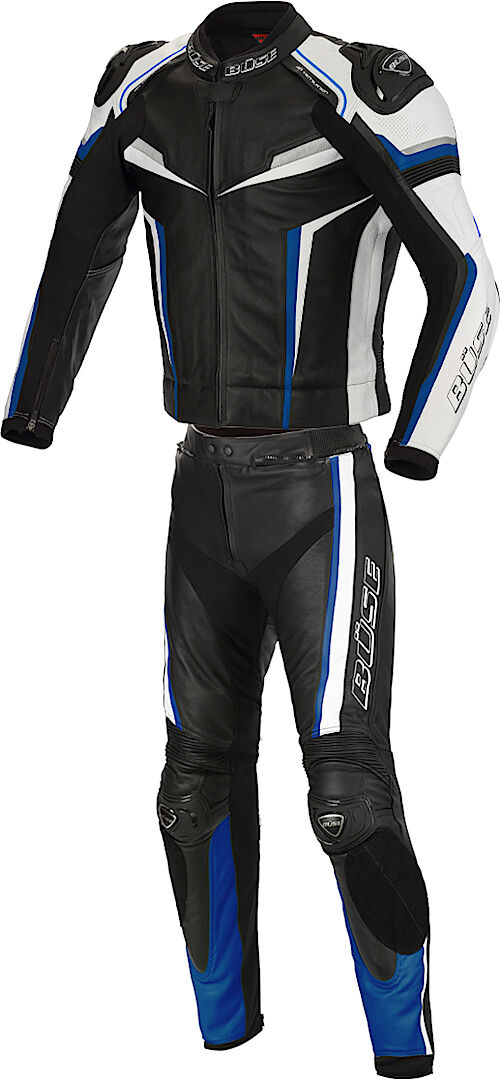 Büse Mille Costume en cuir de moto deux pièces Noir Bleu 48