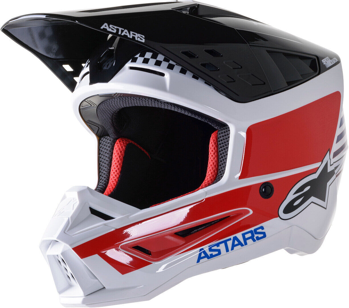 Alpinestars SM5 Speed Casque de motocross Blanc Rouge Bleu 2XL