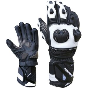 Motorradhandschuhe PROANTI Handschuhe Gr. L, schwarz-weiß (weiß, schwarz) Motorradhandschuhe Top Racing