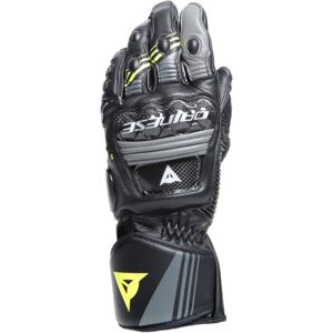 DAINESE Druid 4, Motorcycle racing gloves, Black-Grey-Fluo Yellow