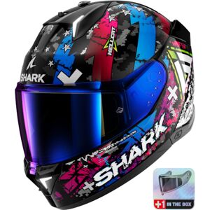 SHARK Skwal i3 Hellcat, Full-face helmet, Black-Chrome-Blue KUB